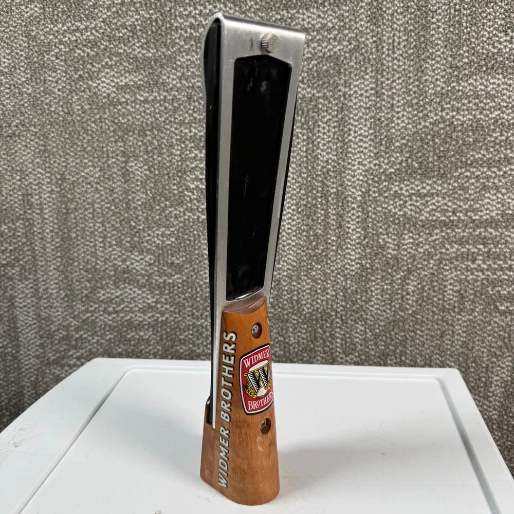 Widmer Brothers Chalkboard Beer Tap Handle Black Wood Metal Shield Barware Decor